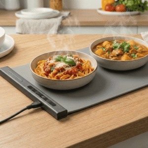 pasta & curry warming on top of food warming tray
